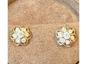 Pair Of Rhinestone Earrings