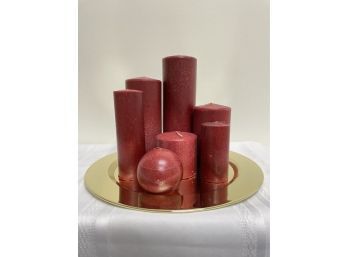 Large Candles With Plate Base