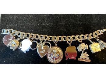 Monet Charm Bracelet With 5 Of The 11 Are Sterling Charms