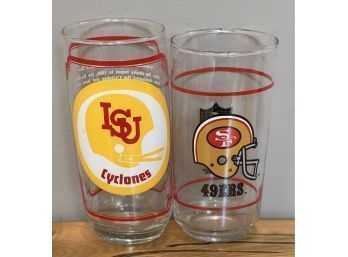 San Francisco  49ers & ISU Cyclones Football Drinking Glasses