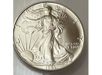 1993 1 Oz. Fine Silver,  Silver Dollar