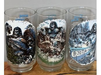 King Kong 1976 Coca Cola Drinking Glasses, Set Of 3