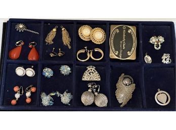 Lot Of Pairs Of Earrings, Belt Buckle And Misc. Pieces Of Jewelry