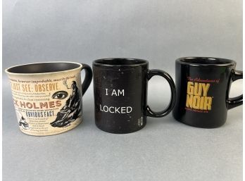 3 Detective Coffee Mugs.