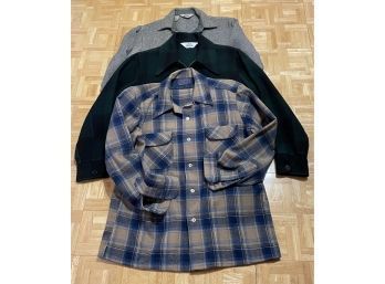 Lot Of 3:  Wool Jackets/Shirt