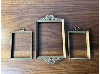 Lot Of 3 Vintage Small Gold Tone Picture Frames **Local Pickup Only**