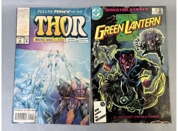2 Vintage Comic Books - Thor Corps 1994, Green Lantern Corps 1987