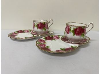 Royal Albert Old English Rose Snack Trays