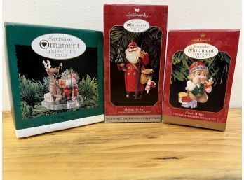 Hallmark Keepsake Ornaments Set Of 3: Arctic Artist Making His Way Fishing For Fun