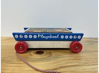 Playskool Wooden Trolly With Blocks