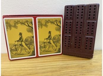 Double Deck Of Canasta Cards & Crib Pak Cribbage Game