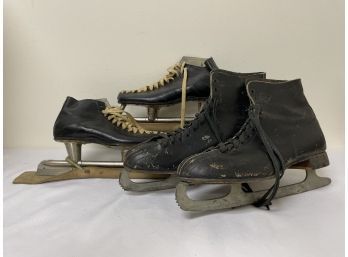 Two Pair Ice Skates: Vintage Hockey & Figure Skates