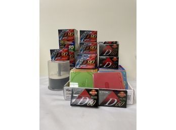 Lot: TDK D60, D90 Cassettes, Blank CDs, CD Cases