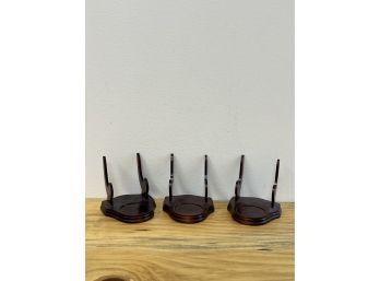 3 Cup & Saucer Wood Holders