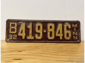 1932 Minnesota License Plate