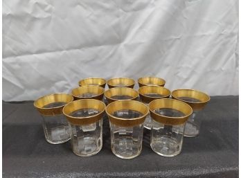 11 Drinking Glasses With Gold Rim