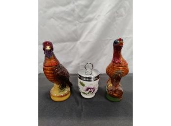 Royal Worcester Egg Coddler & Wild Turkey Decanters