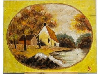 Scenery Painted On Wood By Clark