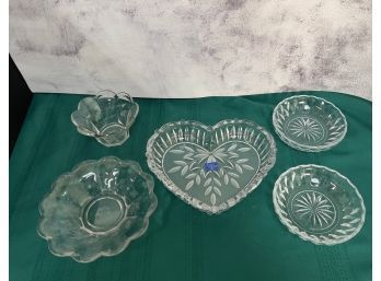 Lot Of 5 Glassware