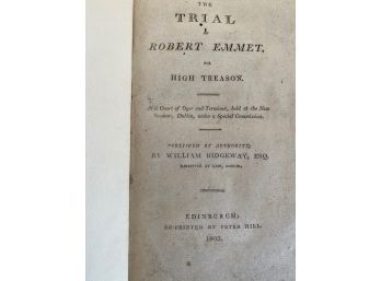 The Trial Of Robert Emmet For High Treason (printed 1803)