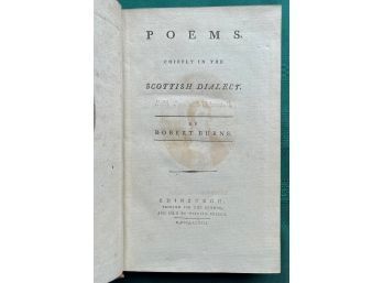 Robert Burns 'Poems, Chiefly In The Scottish Dialect'