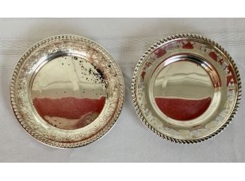 Two Sterling Silver Plates