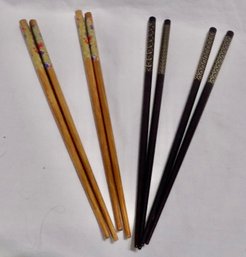 4 Sets Of Bamboo Chopsticks