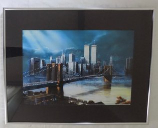 A Vintage Photograph Of The New York Skyline  Framed  20 X 16