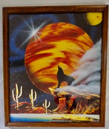 'Desert Moon' An Original Painting Framed 15 X 18