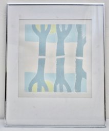 Trees Of Three Abstract Watercolor Is An Artist Proof And Signed By The Artist Framed