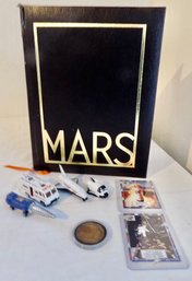 How Far To Mars?  This Lot Includes A 3D Book About Mars, Cal-tech Viking Coin Hot Wheels & Micro Vehicles,