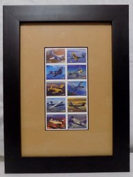 Aviation Advances Us Stamps Framed & Matted 10 X 12