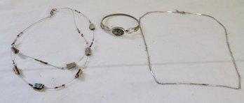 Avon Abalone Necklace & Barcelet - Avon Links & Bars Necklace