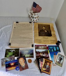 All American Lot Includes A 1950 U. S. Capitol Sesquicentennial Medal, Chadwick Miller US President Pitcher,