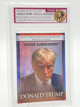 Donald Trump First-ever U.S. Presidential Mugshot Slabbed Card
