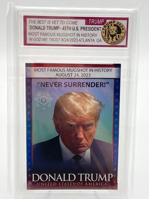 Donald Trump First-Ever U.S. Presidential Mugshot Slabbed Card
