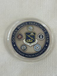 Golden Wings Parachute Team Challenge Coin