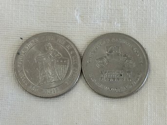 2 Vintage Casino Tokens 4 Way & Model T