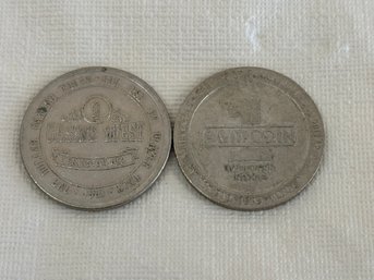 2 Vintage Casino Tokens P&M Coin & Casino West