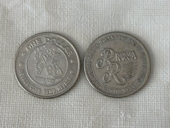 2 Vintage Casino Tokens Nevada Club & Ramada Inn