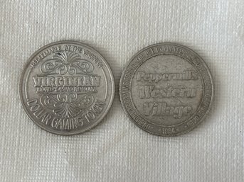 2 Vintage Casino Tokens Peppermills & Virginian