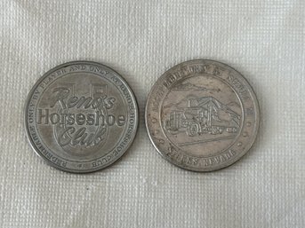 2 Vintage Casino Tokens Horseshoe Club & Sierra 76