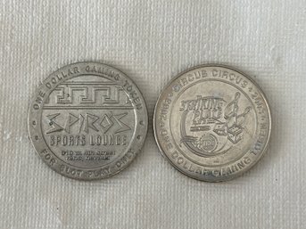 2 Vintage Casino Tokens Spiros Sports Lounge & Striking Place