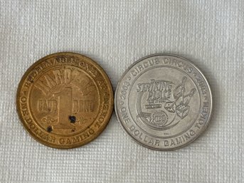 2 Vintage Casino Tokens Harolds & Circus Circus