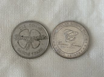 2 Vintage Casino Tokens Fitzgeralds & Circus Circus