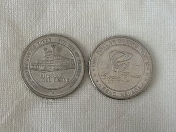 2 Vintage Casino Tokens Riverboat Hotel & Circus Circus