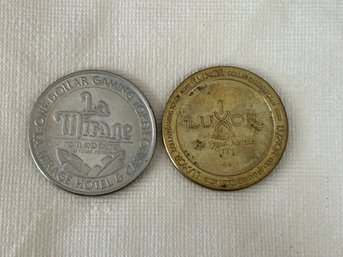 2 Vintage Casino Tokens La Mirage & Luxor