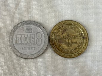 2 Vintage Casino Tokens Kings 8 & Luxor