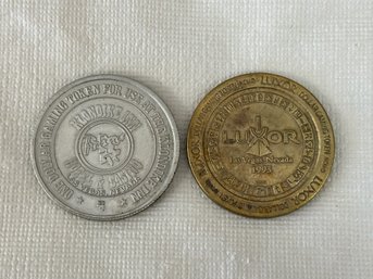 2 Vintage Casino Tokens Klondike Inn & Luxor