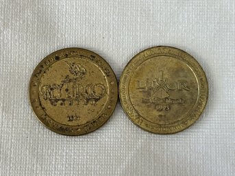 2 Vintage Casino Tokens Key Largo & Luxor